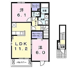 ソルファ新白河2 2LDKの間取図画像