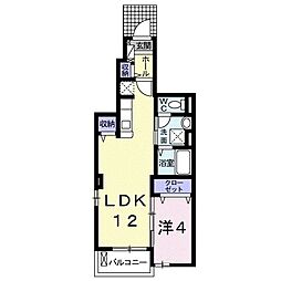 ルレーヴ 1LDKの間取図画像