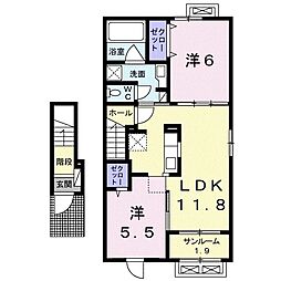 ラフィナート大崎B 2LDKの間取図画像