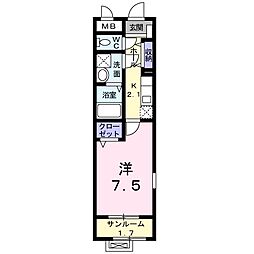 リジエール・五番町 1Kの間取図画像