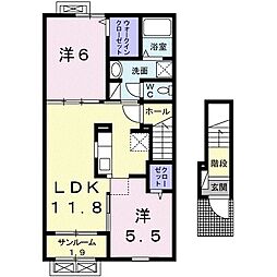 プレジール2号館 2LDKの間取図画像