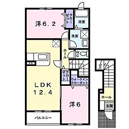 アン・ボヌールB 2LDKの間取図画像