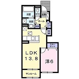 ベル・ルーチェ 1LDKの間取図画像