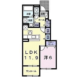 ノイ　フラン　ハウス　Ｉ 1階1LDKの間取り