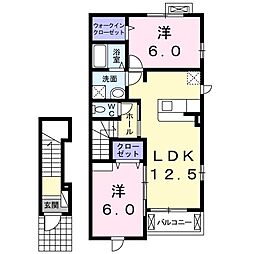 オーブ・ココ3 2LDKの間取図画像