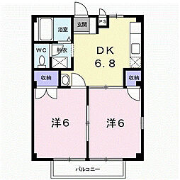 メゾン栄A 2DKの間取図画像
