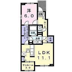 クラッセ　町尻北Ｂ 1階1LDKの間取り