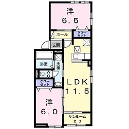 アンフィニ佐久平 2LDKの間取図画像
