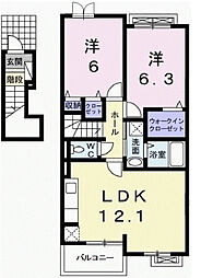 ローレル翔 2LDKの間取図画像