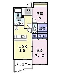 グランアベニール 2LDKの間取図画像