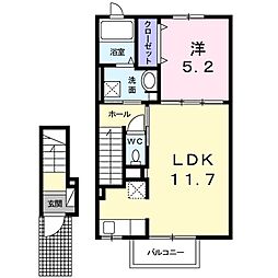 シャルール佐久平 1LDKの間取図画像