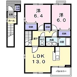 サンパテイクM 2LDKの間取図画像