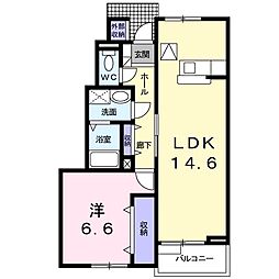 レジーナC 1LDKの間取図画像