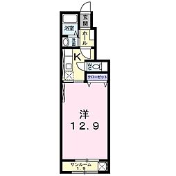 カーサデルソル1 1Kの間取図画像