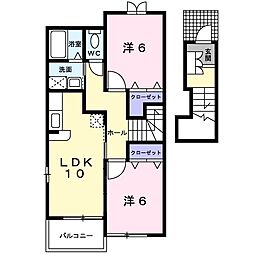 エレガンス喜入B 2LDKの間取図画像