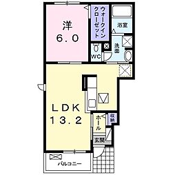 ベルエール 1LDKの間取図画像