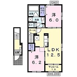 プラシード・K 2LDKの間取図画像