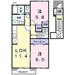 アミーウ・N 2LDKの間取図画像