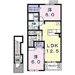 ウエストドリーム 2LDKの間取図画像