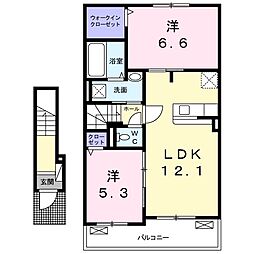 ベルルミエール 2LDKの間取図画像