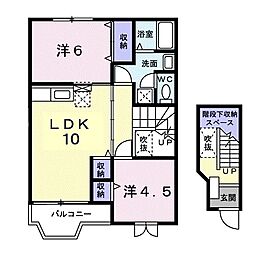 メゾンスズキ 2階2LDKの間取り