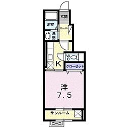 スプレンディドY 1Kの間取図画像
