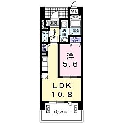 エテルノりんくう 1LDKの間取図画像