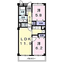 ロイヤルシティー泉南 2LDKの間取図画像