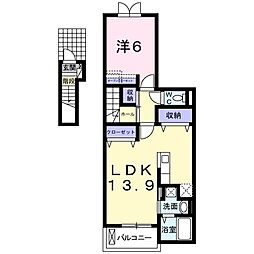 カンパネッラ-コンソナーレ 1LDKの間取図画像