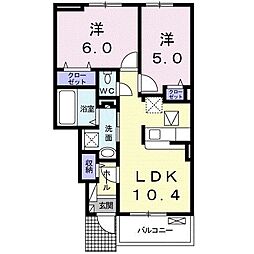 セレーノ 2LDKの間取図画像