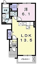 アルバーダ 1LDKの間取図画像