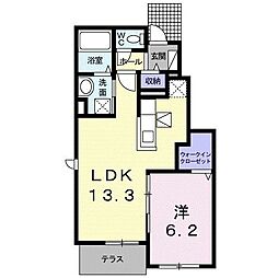 シテリナ 1LDKの間取図画像