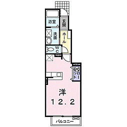 メゾン・ドゥ・リアン1 ワンルームの間取図画像