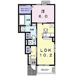 アンジェリックH 1LDKの間取図画像