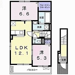 エンジェルブーケ 2LDKの間取図画像