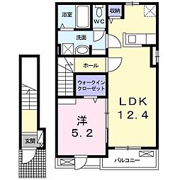 ラ・ポム 1LDKの間取図画像