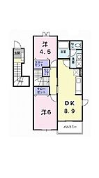ビルゴ・レオーネC棟 2DKの間取図画像