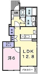 アヴァン・パルクE棟 1LDKの間取図画像