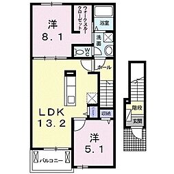 ウィステリアB 2LDKの間取図画像
