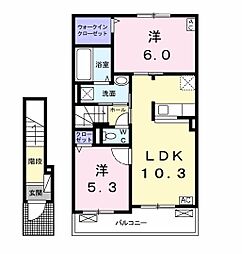 ビッグフラップ1 2LDKの間取図画像