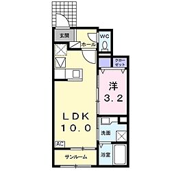 コクテール 1LDKの間取図画像