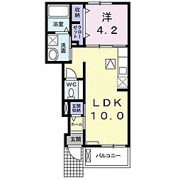 クレイン 1LDKの間取図画像