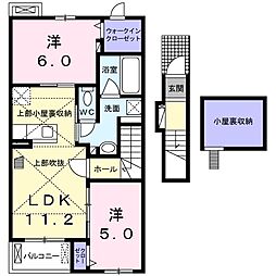 ラ・エスペランサ 2LDKの間取図画像