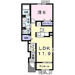 グレース2 1LDKの間取図画像
