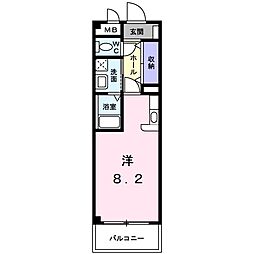 フォンテーヌ東津田 ワンルームの間取図画像