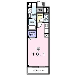 ヴィオラＧ 3階ワンルームの間取り