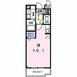カルムペイザージュ ワンルームの間取図画像