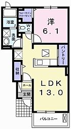 トイプー1 1LDKの間取図画像