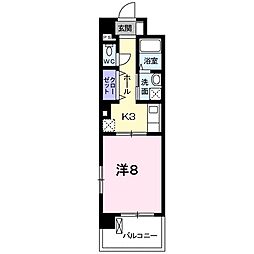 ジュピター 1Kの間取図画像