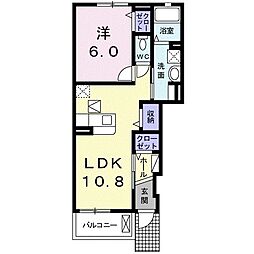 りんりんハウスとちの木 1LDKの間取図画像